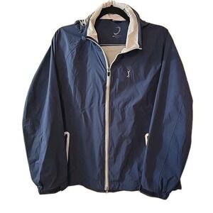 Zero Restriction Full Zip Blue Windbreaker PGA Tour Logo Golf Jacket Mens XL